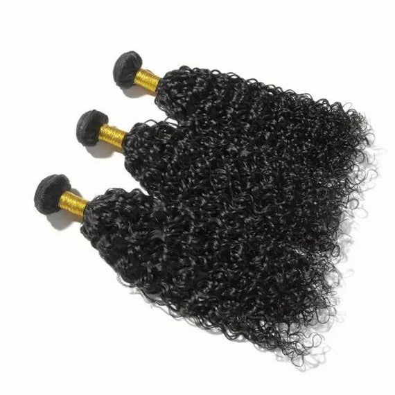 Jerry Curly Hair 3 Bundles with 13x4 Lace Frontal Malaysian Curly Hair Bundles with Frontal