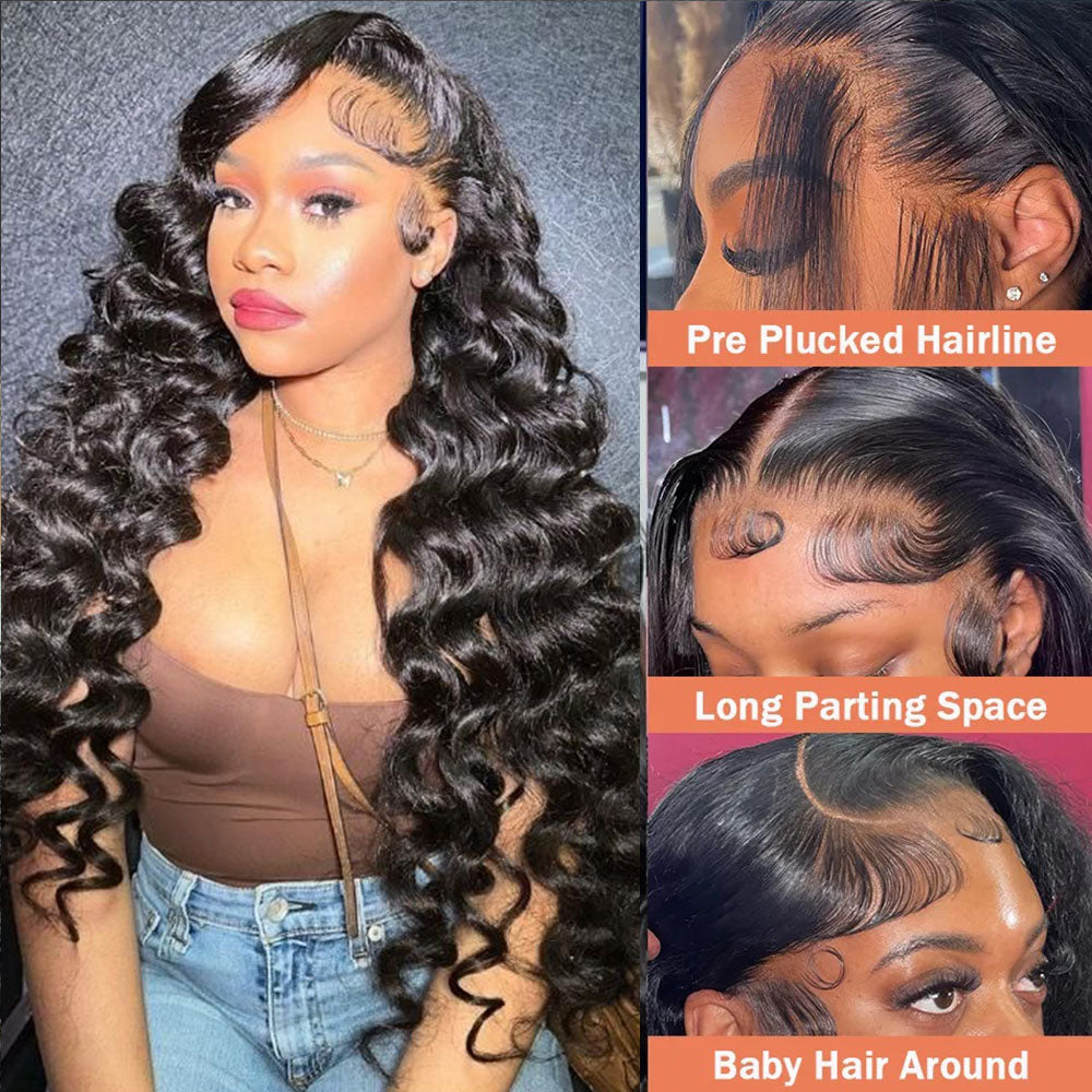 30 Inch HD Lace Wig Loose Deep Wave 13x6 Lace Front Wig Glueless Human Hair Wigs