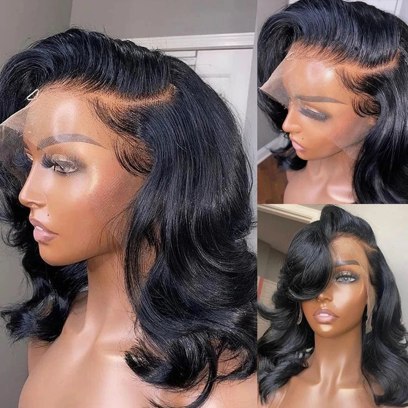 (Super Sale)OneMoreHair 200% Density Short 13x4 Lace Front Wig on Sale Pre Cut Shoulder Length Wig