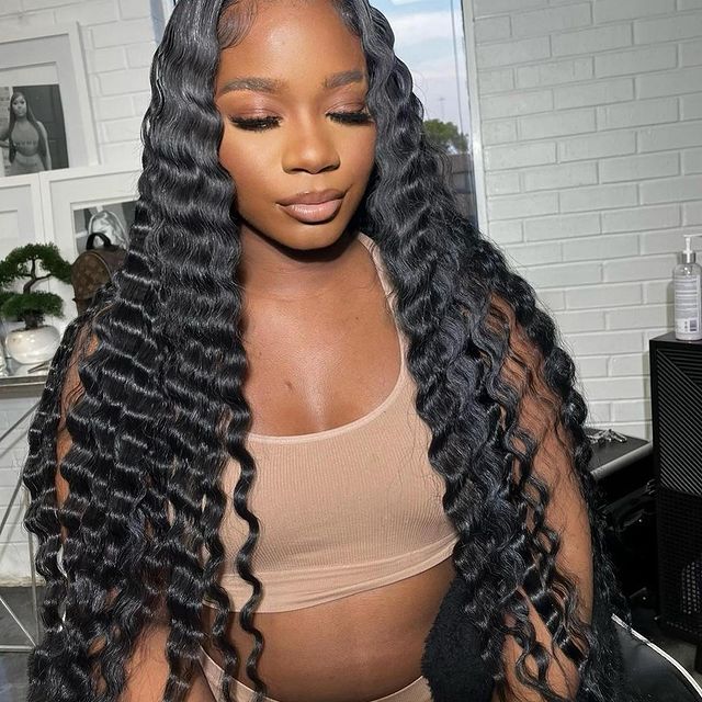 HD Thin Lace Glueless 13x4 Lace Front Wig Loose Deep Wave Put on and Go Wigs