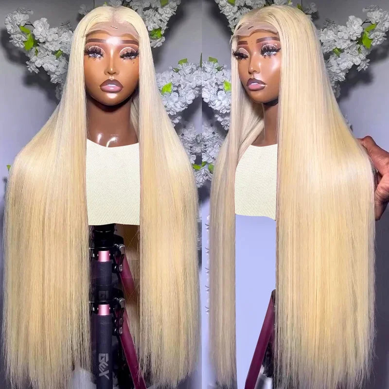 OneMore Blonde Lace Front Wig 613 Straight Human Hair Wigs 13x6 Lace Frontal Wigs Pre Plucked