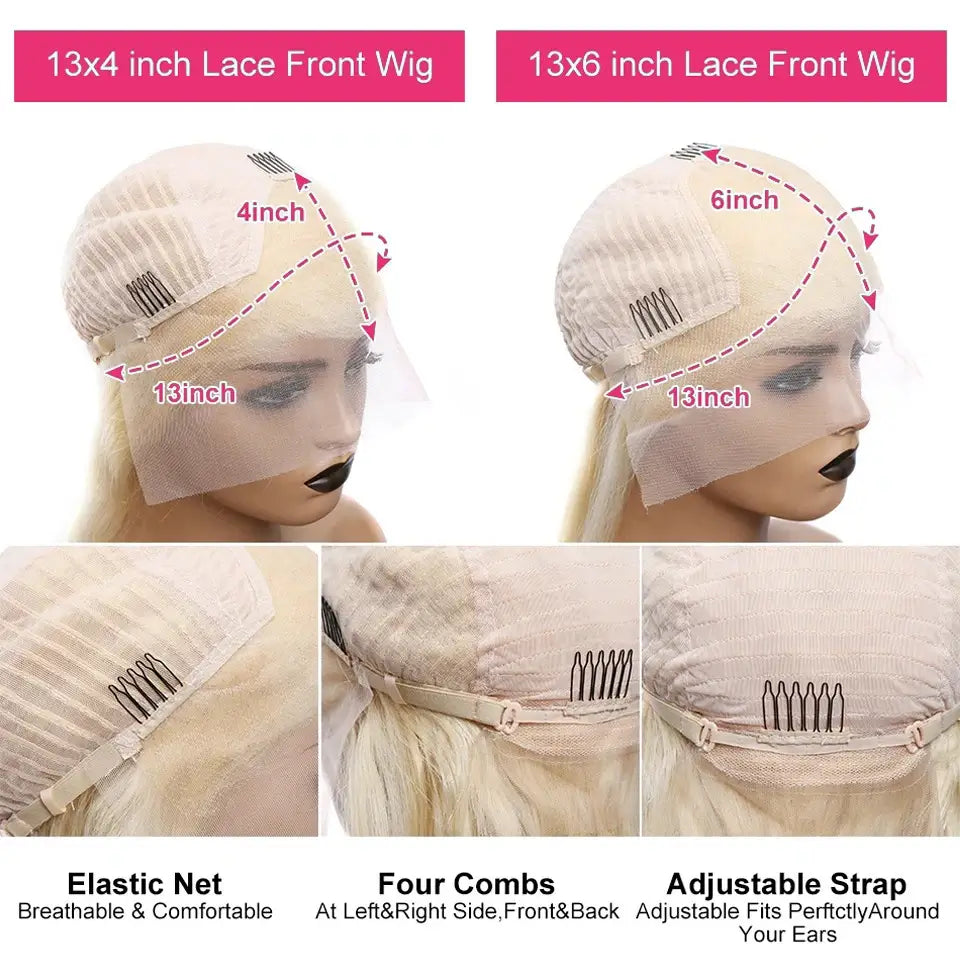 (50% Off Flash Sale)180% Density 613 Blonde 13x4 Lace Front Wig HD Transparent Lace