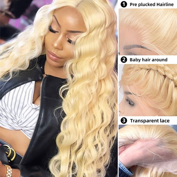 Wear and Go 613 Blonde Glueless Lace Front Wig Body Wave Human Hair Wigs Pre Plucked