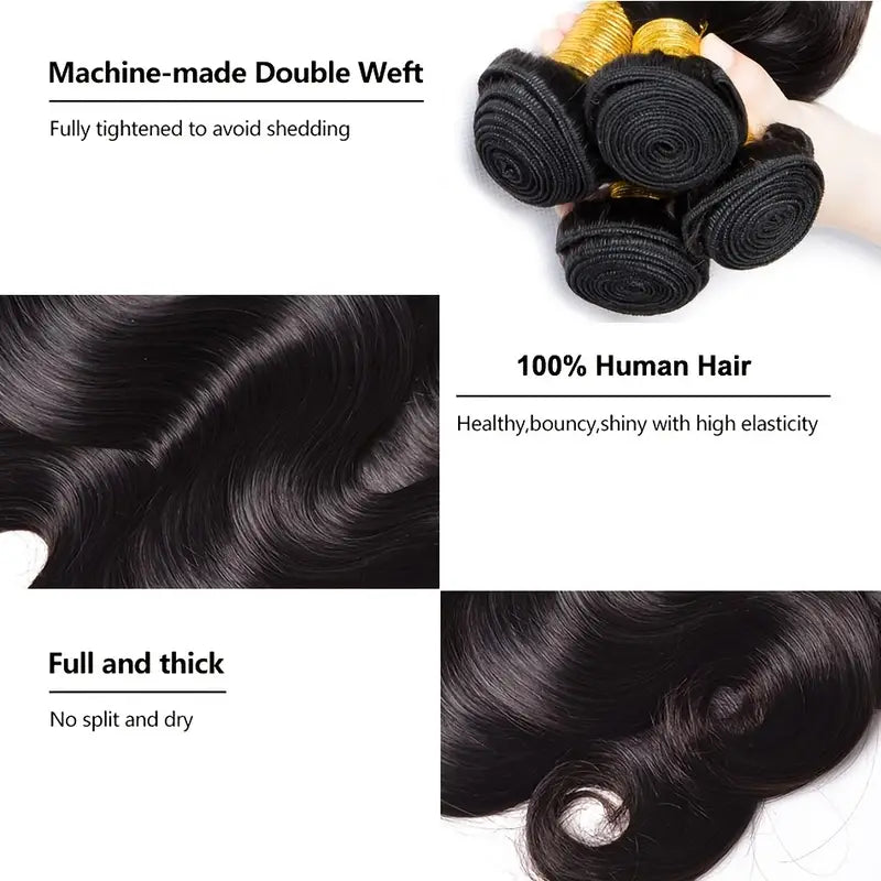 Malaysian Body Wave Human Hair 3 Bundles 100% Human Hair Extensions