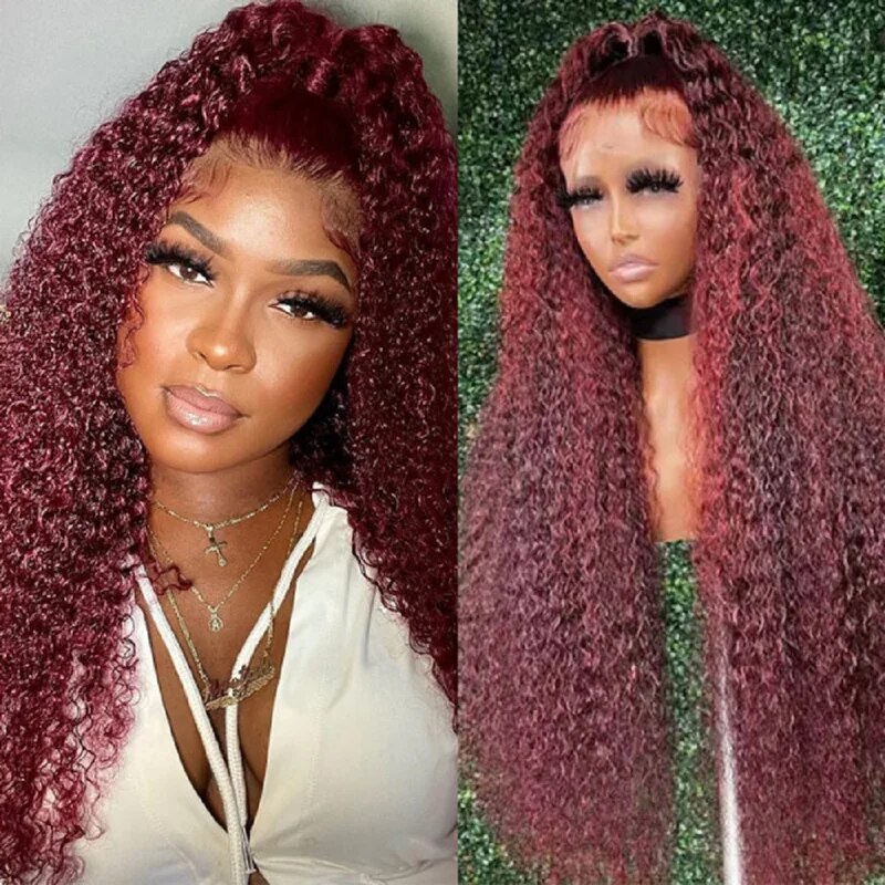 OneMore Dark Burgundy Color 13X4 Lace Front Wigs HD Lace 99J Body Wave Glueless Wig