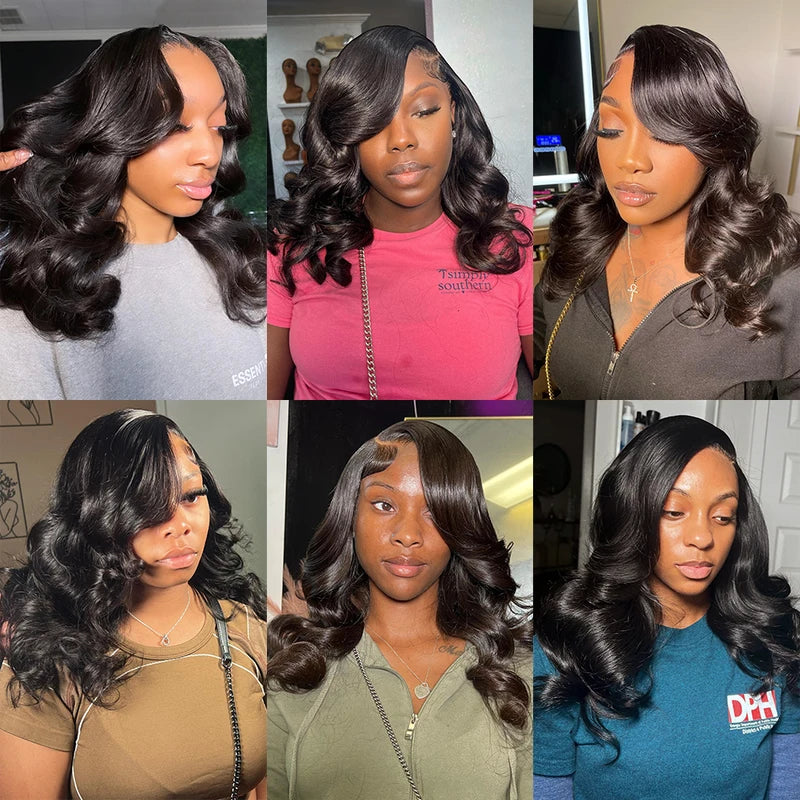 (Super Sale)OneMoreHair 200% Density Short 13x4 Lace Front Wig on Sale Pre Cut Shoulder Length Wig