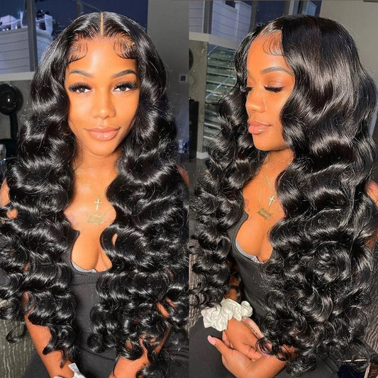 (Prom Sale 50% Off) Loose Deep Wave 5x5 Lace Closure Wig Pre Plucked Glueless Human Hair Wig 180% Density