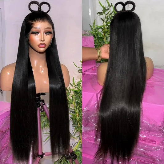 HD Lace Straight Hair 13x4 Full Lace Frontal Wig Pre Bleached Knots Real HD Lace Wig