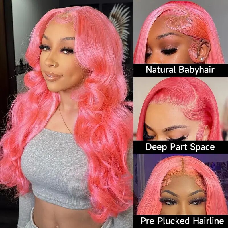 (OneMore Bogo Sale)Barbir Pink Wig Buy 1 Get 1 Free Colored 13x4 Lace Front Wig