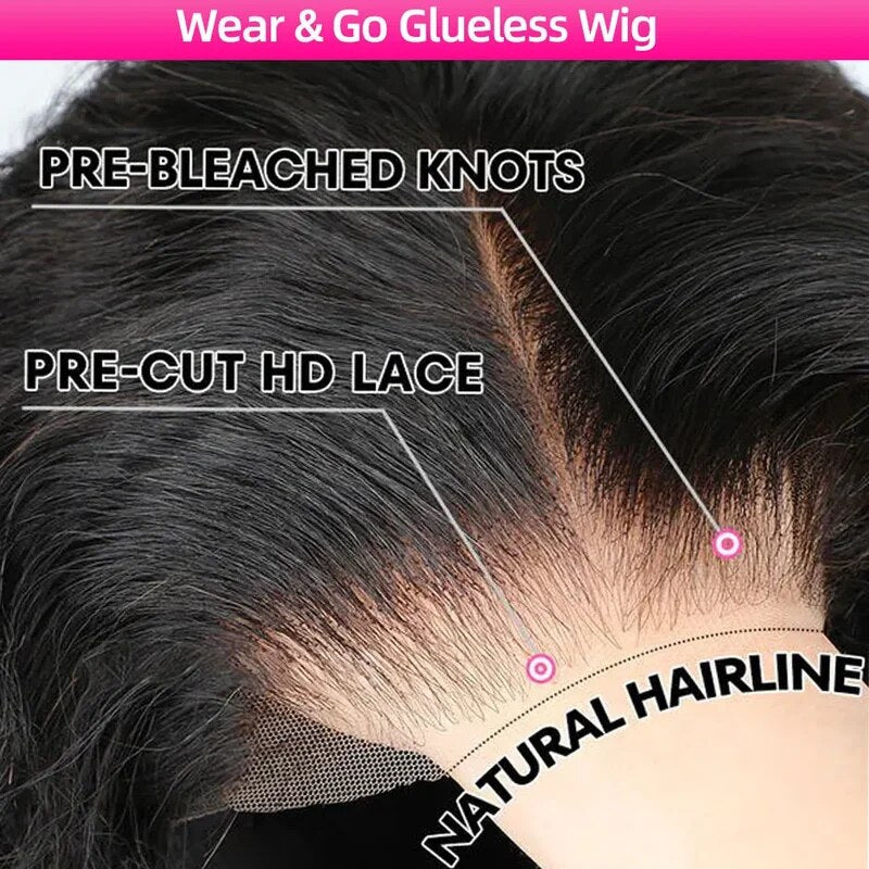 Body Wave Wear & Go Bob Wig Pre Cut Short Lace Front Wig Glueless HD Lace Human Hair Wigs