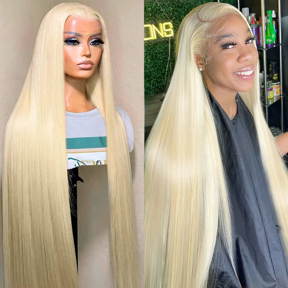 613 Hair Color Transparent 13x4 Lace Front Wig Blonde Straight Hair and Body Wave Human Hair Wig