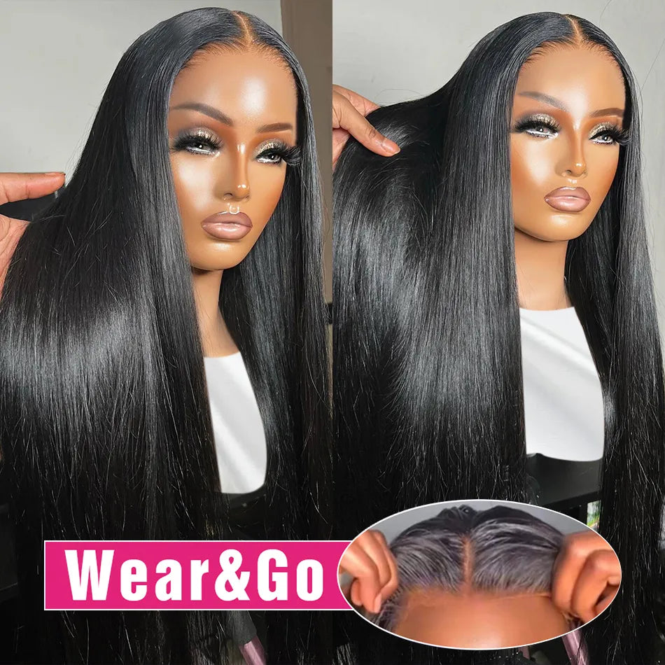 Glueless Straight Hair 5x5 Closure Wig HD Lace Pre Plucked and Bleached Ready to Wear Wig