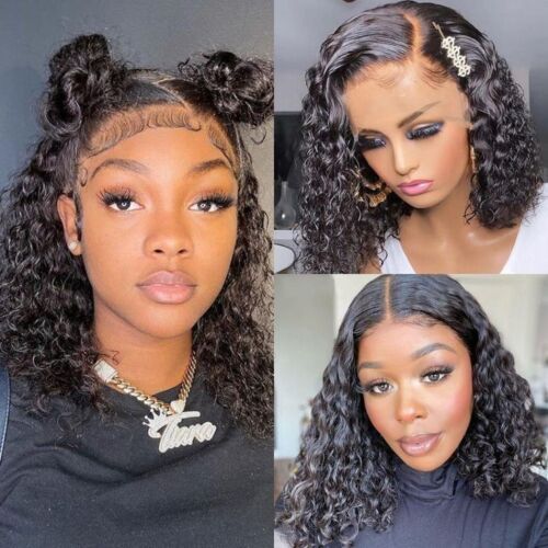 Water Wave Bob Wigs Transparent Lace 13x4 Short Lace Front Wig Affordable Human Hair Wigs