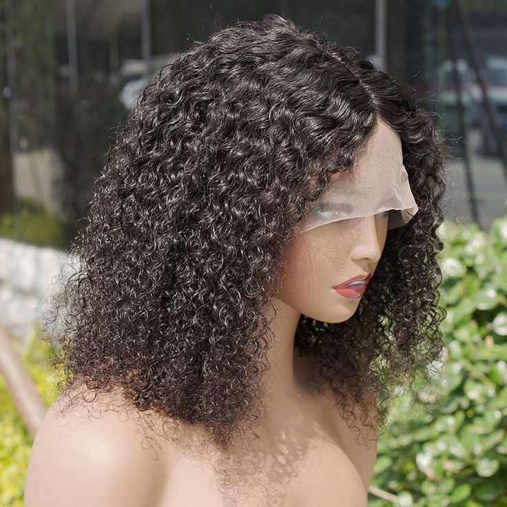 Curly Bob Wig Transparent Lace Front Glueless Human Hair Wigs Bob Wig 10 Inch Wig