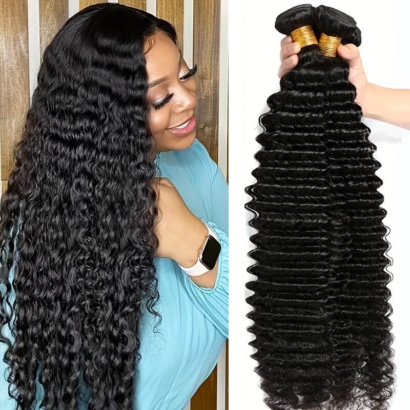 One More Virgin Peruvian Deep Wave Hair 3 Bundles 100% Human Hair Weave