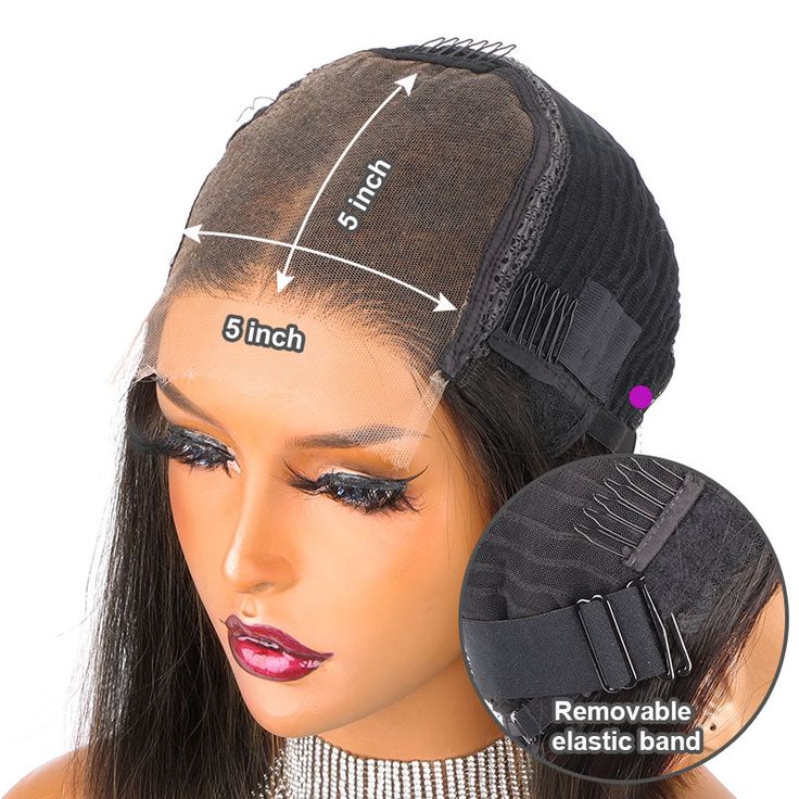 Glueless Straight Hair 5x5 Closure Wig HD Lace Pre Plucked and Bleached Ready to Wear Wig