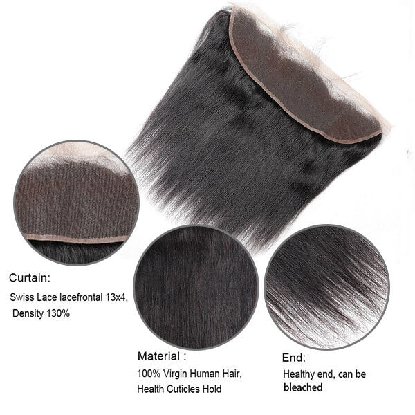 13x4 Lace Frontal Human Hair Ear to Ear Full Lace Frontal 1 Piece