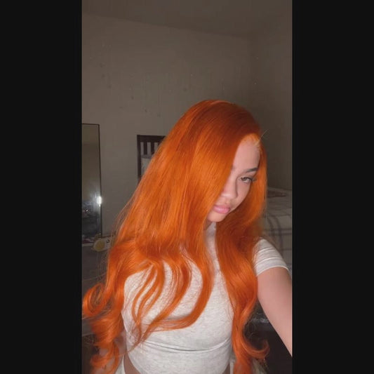 OneMore Body Wave Ginger Orange 13x4 Transparent Lace Frontal Wigs