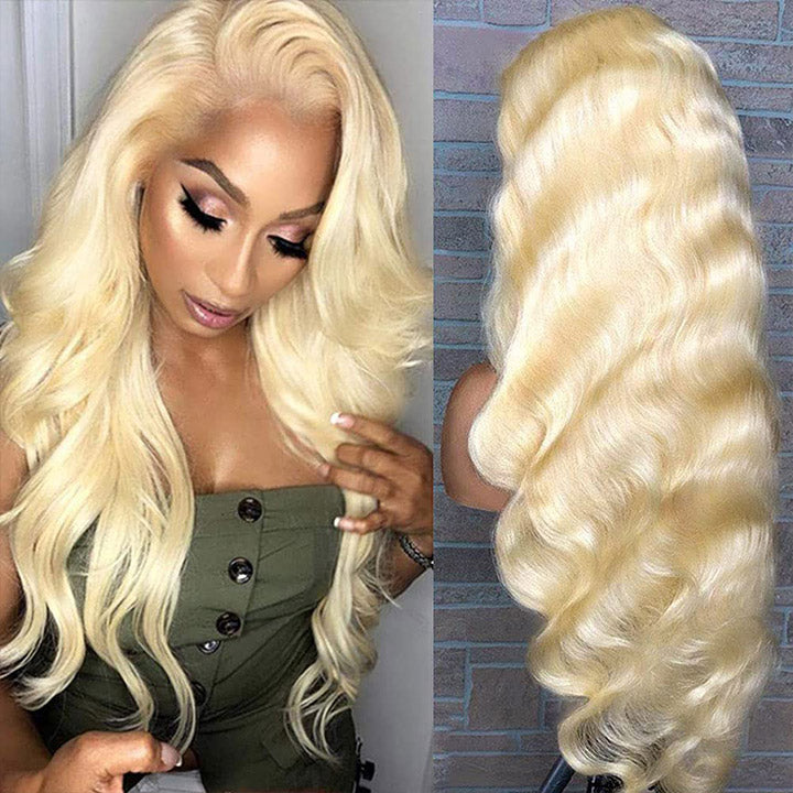 Invisible Lace Wig Blonde Hair 