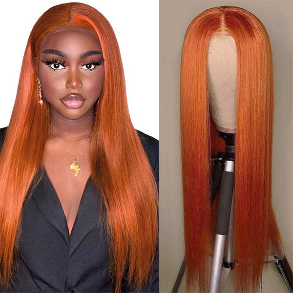 Ginger Color Middle Part Wig