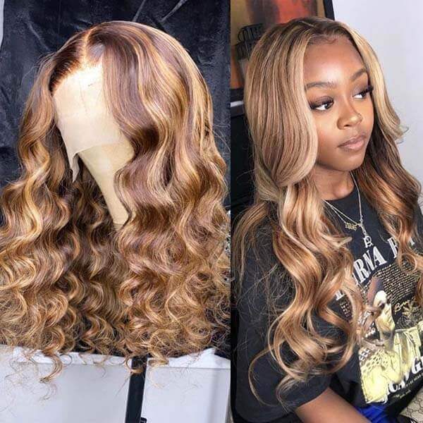 ombre color lace closure wig
