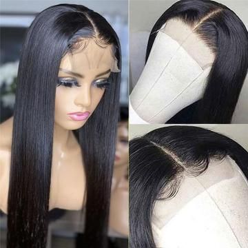 Silk Human Hair Straight Wig