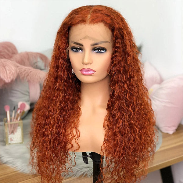 Orange Color Deep Curly Wig