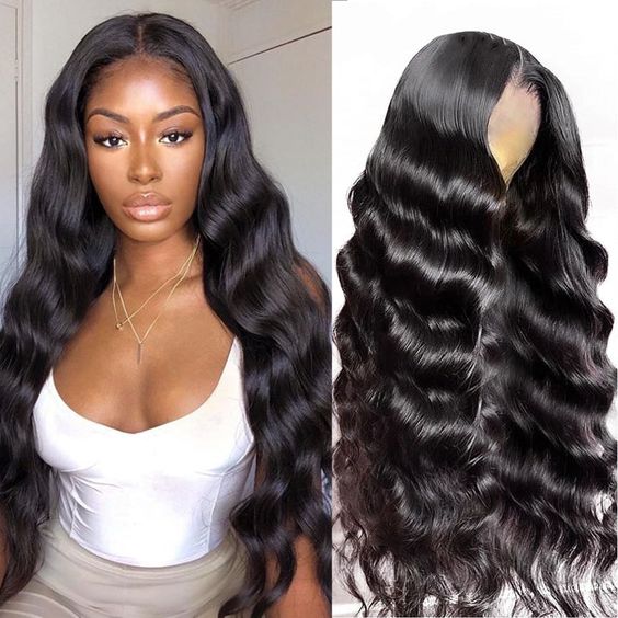 Body Wave Lace Front Wig Swiss Lace Human Hair Wigs Pre Plucked 4x4 Lace Closure Wig 180% density