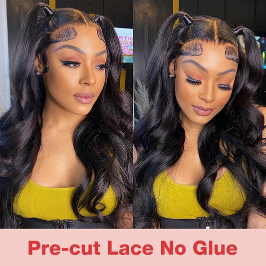 HD Lace Body Wave 13X6 Lace Front Wig Pre Cut Lace Wig Quick & Easy Install Put On and Go Glueless Wigs
