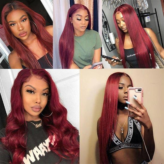 Burgundy Human Hair Wig
