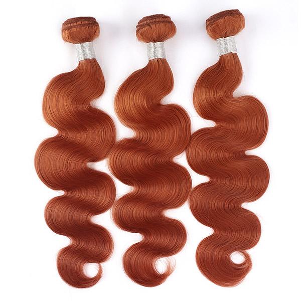 orange color body wave bundles