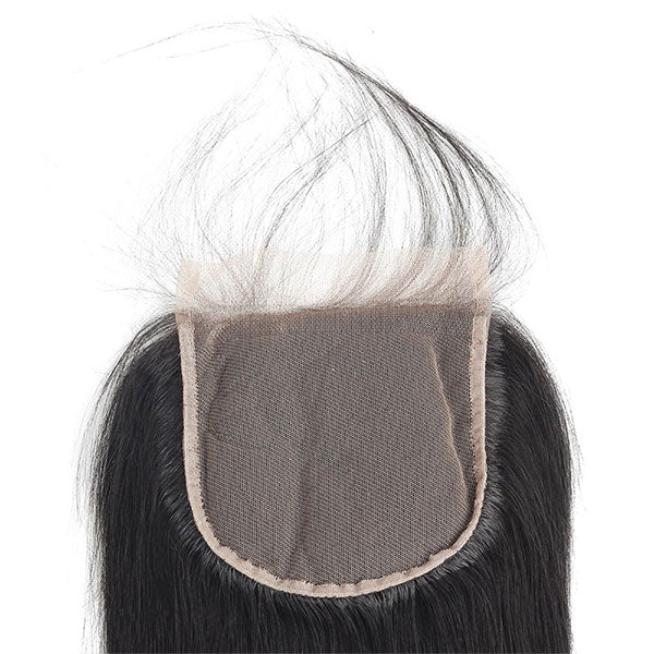 One More Peruvian Straight Hair 4 Bundles with 4*4 Lace Closure