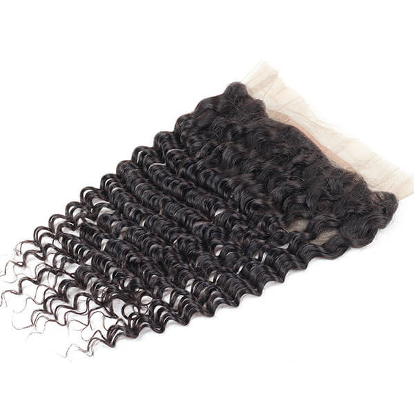 Deep Wave 360 Lace Frontal with 2 Bundles Virgin Peruvian Deep Wave Hair