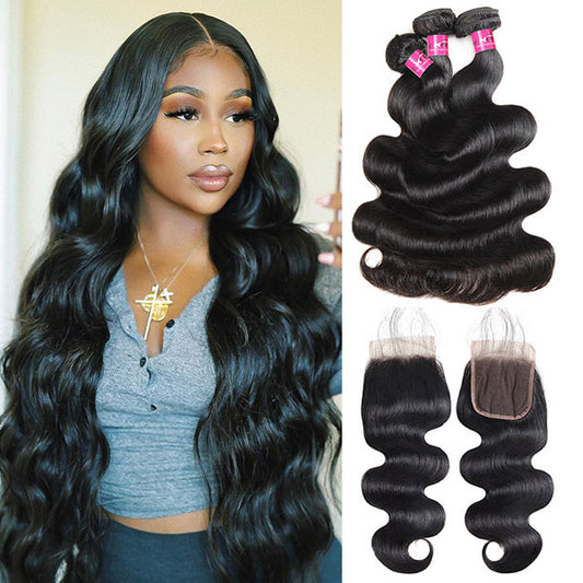 peruvian body wave 3 bundles with 4x4 closure