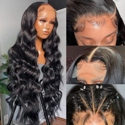 Body Wave Full Lace Human Hair Wigs HD Transparent Glueless Lace Real Human Hair Wigs