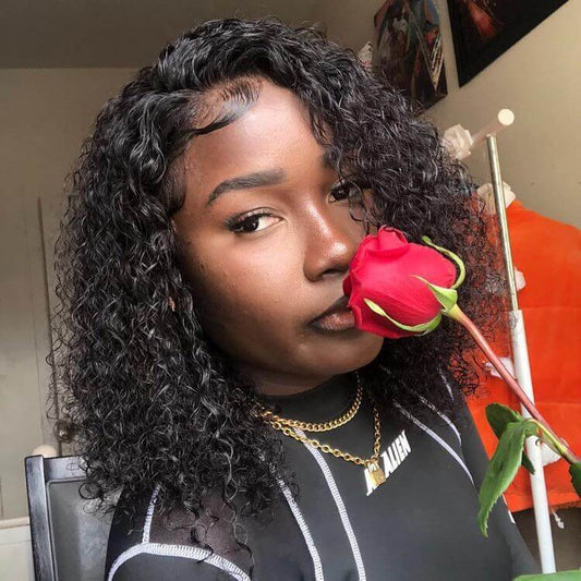 Curly Hair Wig Short Bob Wig Lace Front