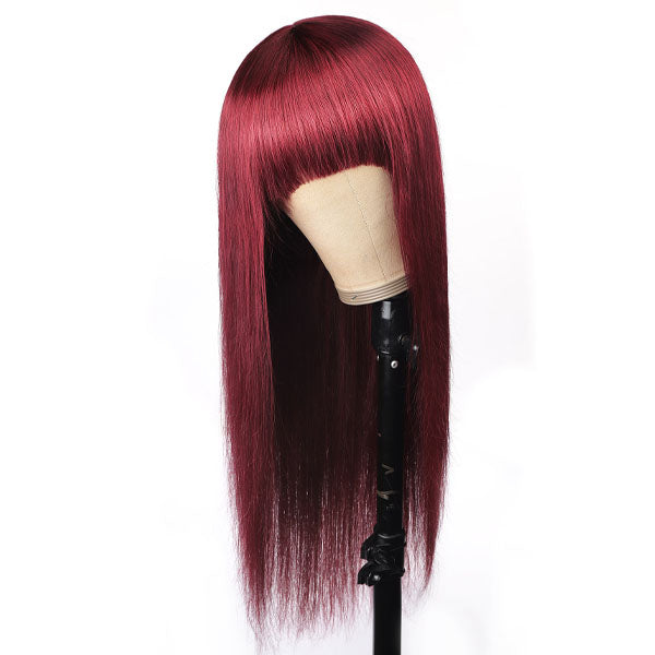 Burgundy Straight Hair Wig