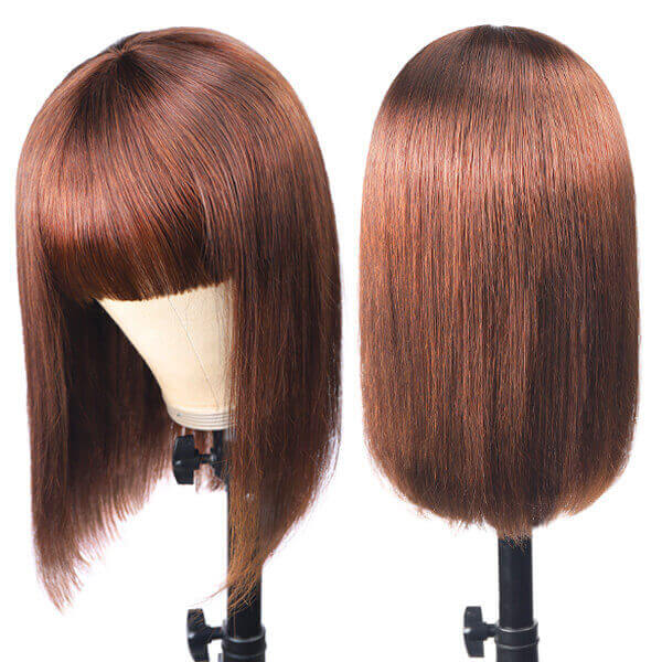 100% Human Hair Lace Wig with Bangs