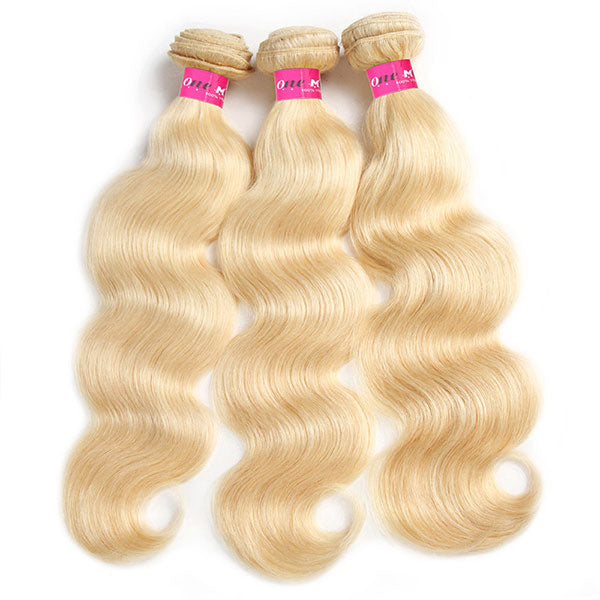 613 blonde hair body wave 3 bundles with closure