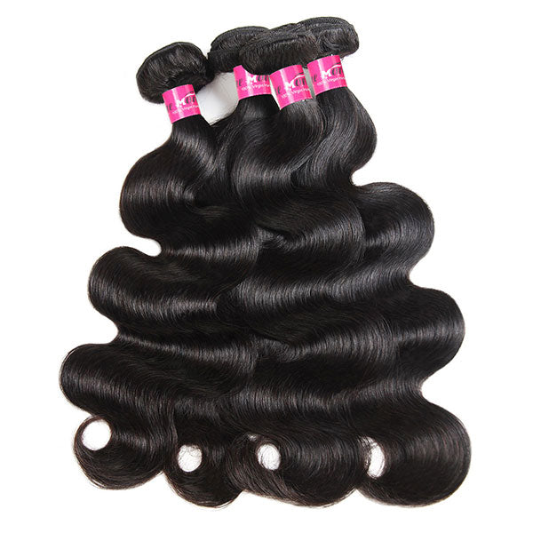 Peruvian Body Wave Hair 4 Bundles with 13*4 Lace Frontal Closure