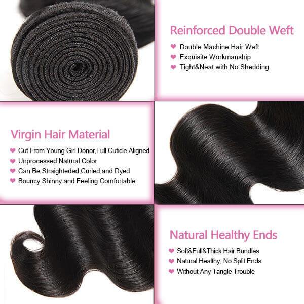 One More Virgin Malaysian Body Wave Hair 3 Bundles Deals - OneMoreHair