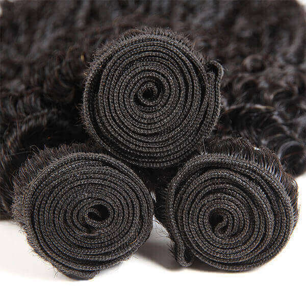 Jerry Curly Hair 3 Bundles with 13x4 Lace Frontal Malaysian Curly Hair Bundles with Frontal