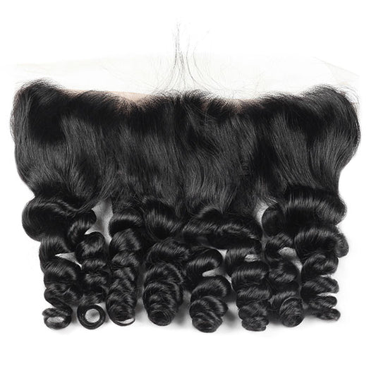 Virgin Peruvian Loose Wave Hair 4 Bundles with 13*4 Lace Frontal