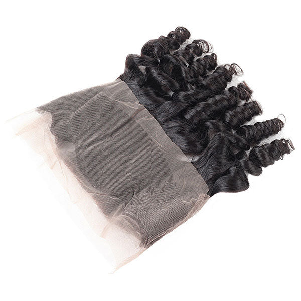 Virgin Peruvian Hair Loose Wave Hair 3 Bundles with 360 Lace Frontal