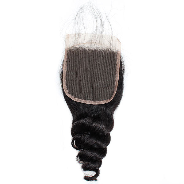 Malaysian Loose Wave Human Hair 4 Bundles with 4*4 Lace Closure
