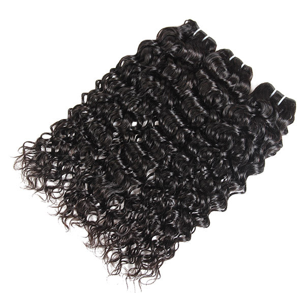 Water Wave Bundles Peruvian Hair Weave Bundles Human Hair Bundles Natural Jet Black 8-28 Inch Remy Hair Extensions