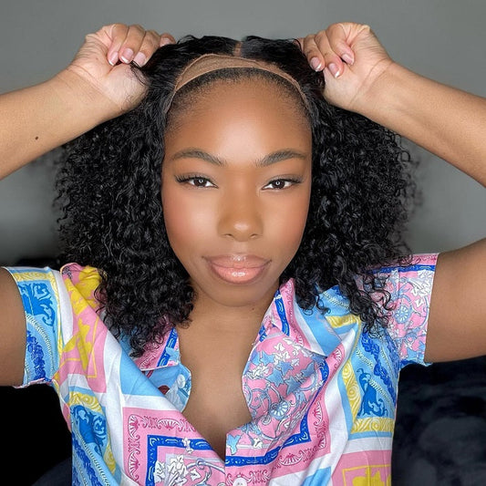 Pre Cut HD Lace 5x5 Closure Bob Wig Curly Hair Glueless Short Bob Wigs