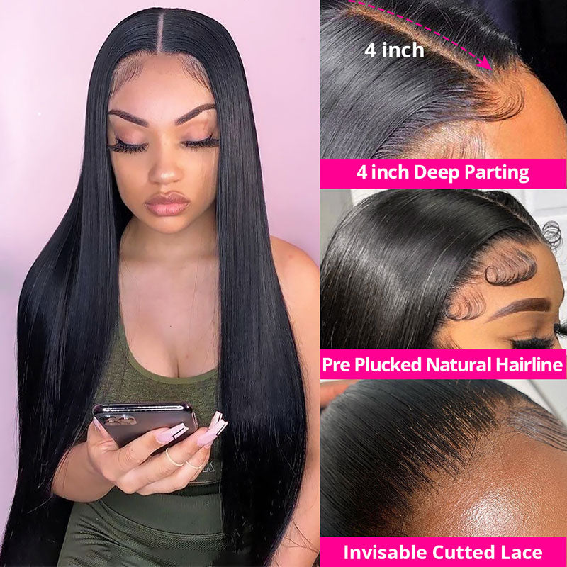 4x4 Lace Closure Wig Human Hair Wigs for Black Women