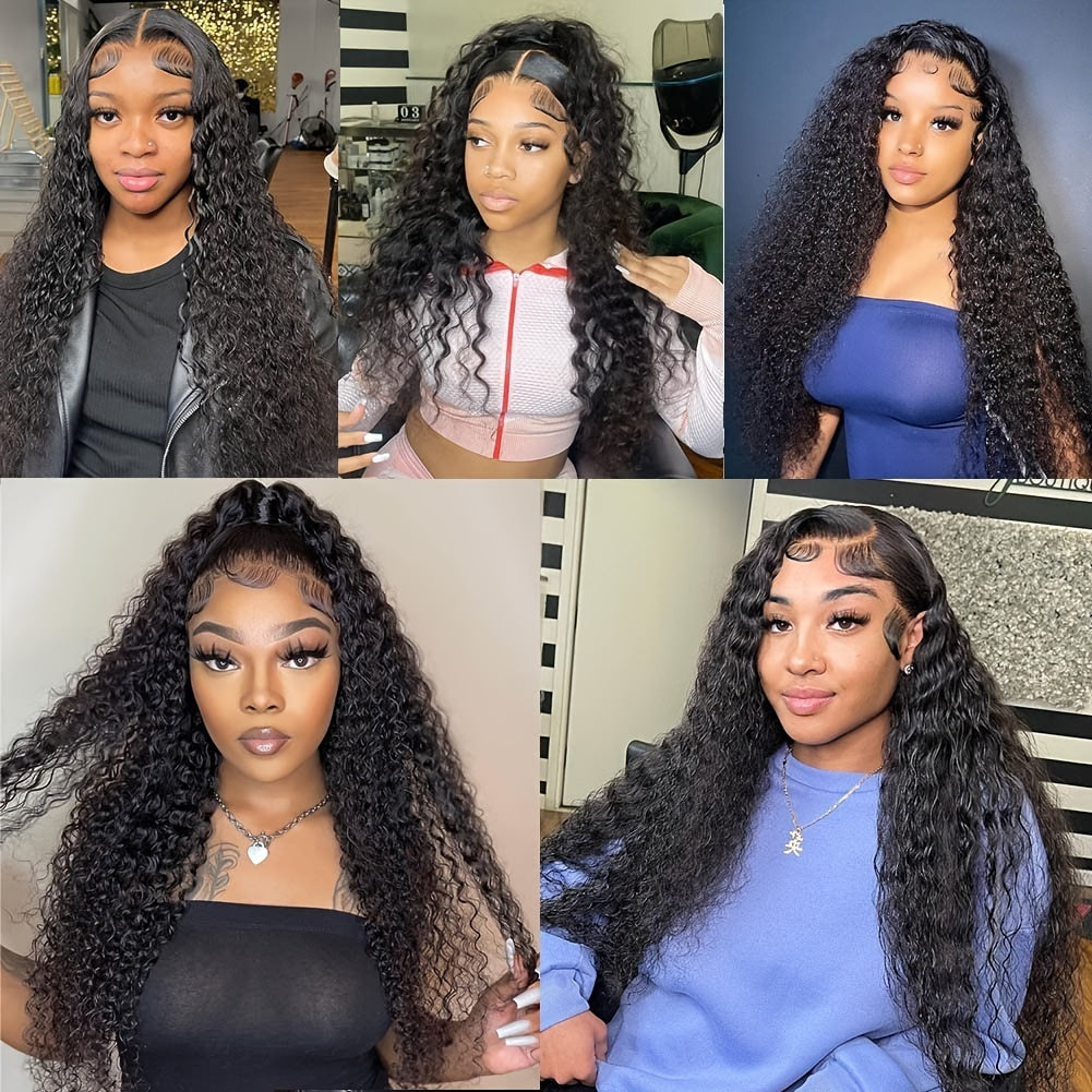 Deep Wave Wigs Glueless Lace Wigs 5x5 HD Lace Closure Wig Pre Bleached 180% Density