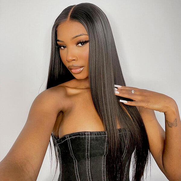 Pre Bleached 13x4 Lace Front Wig Straight Hair Pre Cut HD Lace Wig Glueless Lace Wigs Human Hair
